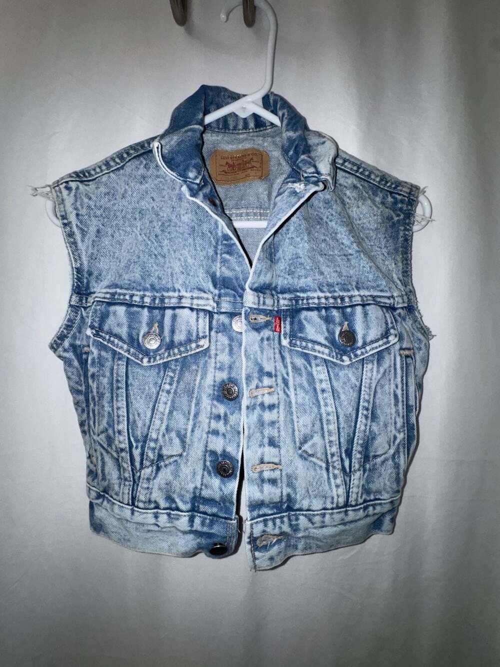 Vintage Levi's Acid Wash Denim Trucker Vest Made in USA